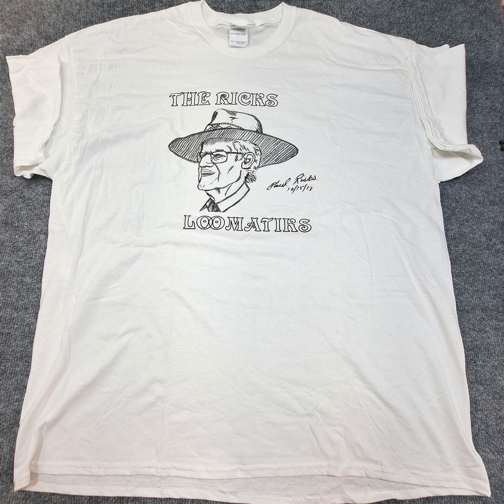 Signed‎ The Ricks Loomatiks Graphic Tee White Cotton Mens 2XL 2013 Sketch Art